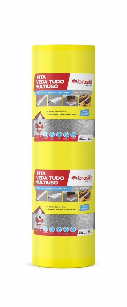 Fita Auto-adesiva Veda Tudo Alumínio 60cmx10mx7mm Quartzolit