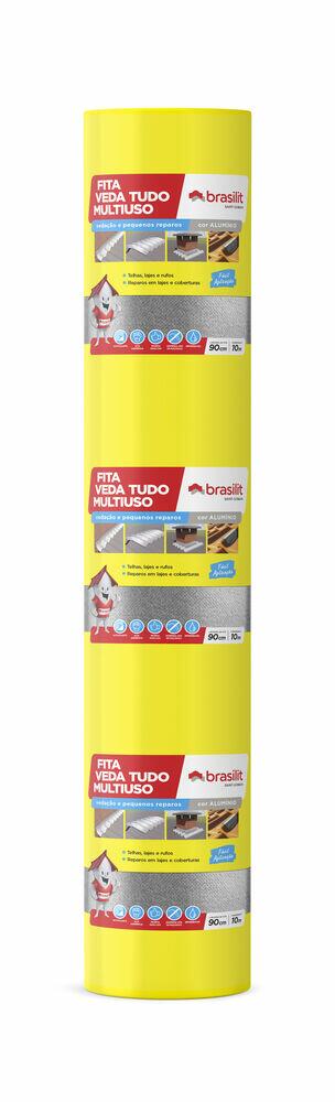 Fita Auto-adesiva 90cmx10mx7mm Veda Tudo Aluminio Quartzolit