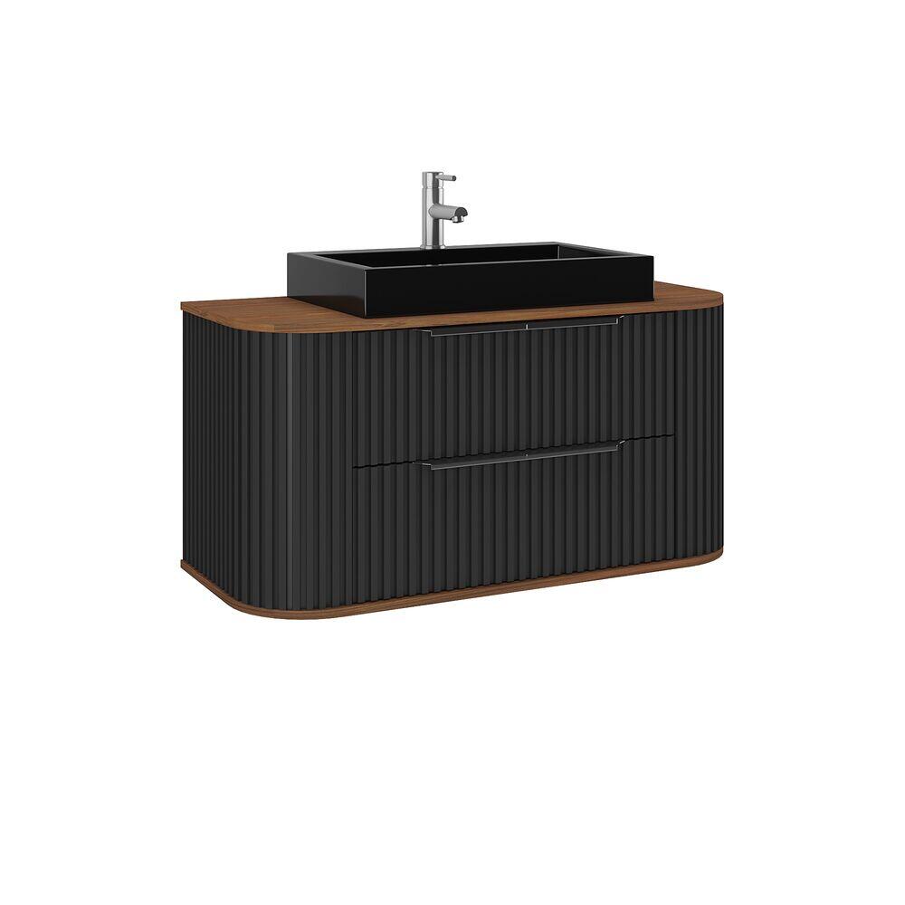 Gabinete para Banheiro Suspenso MDF/MDP Alice Preto 1m C-Linea