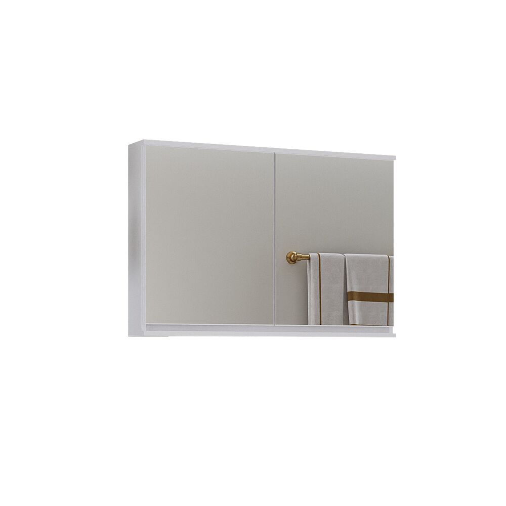 Espelheira para Banheiro MDF Gabriela Branco 90cm C-Linea