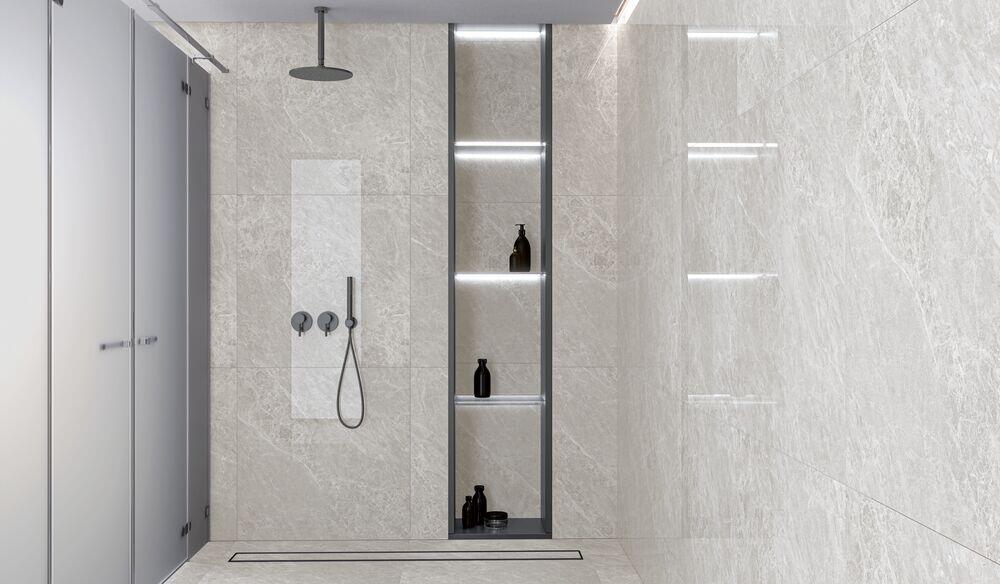 Piso Cerâmico Columba Cinza Marmoriz Retificado Polido 83x 83cm Classe C Málaga