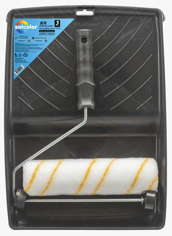 Conjunto para Pintura 23cm 3 Peças Preto Solcolor