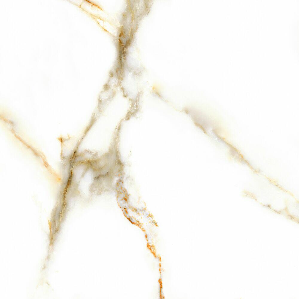 Porcelanato Auto Brilho Luxor Carrara Retificado Brilhante 61x61 Málaga