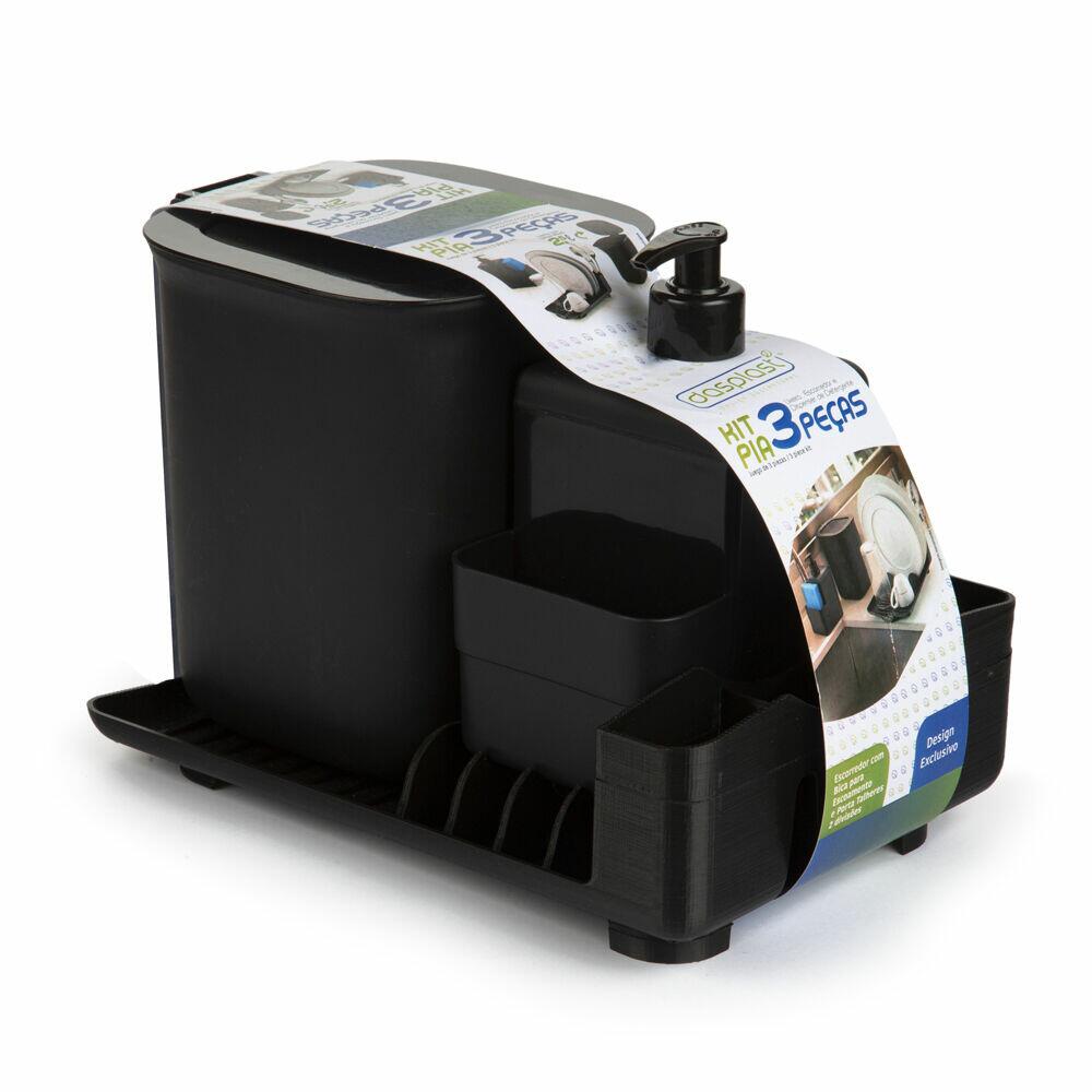 Kit Organizar Pia 2012 Preto Dasplast