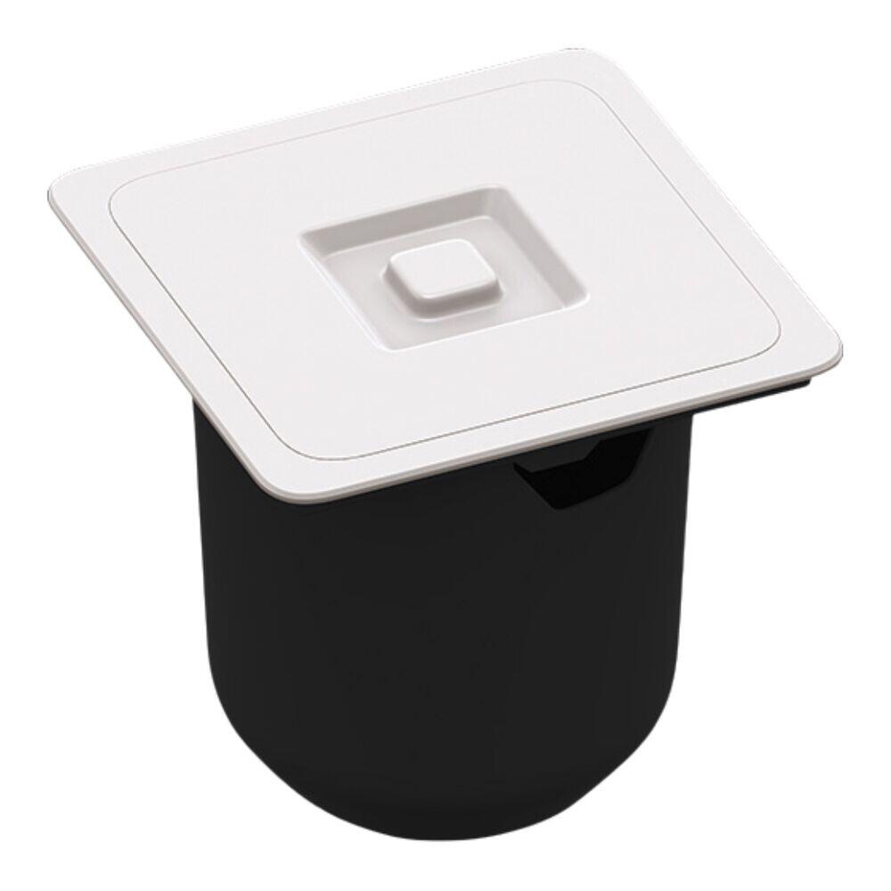 Lixeira de Embutir Quadrado 27,5x27,5 Branco Arquitech