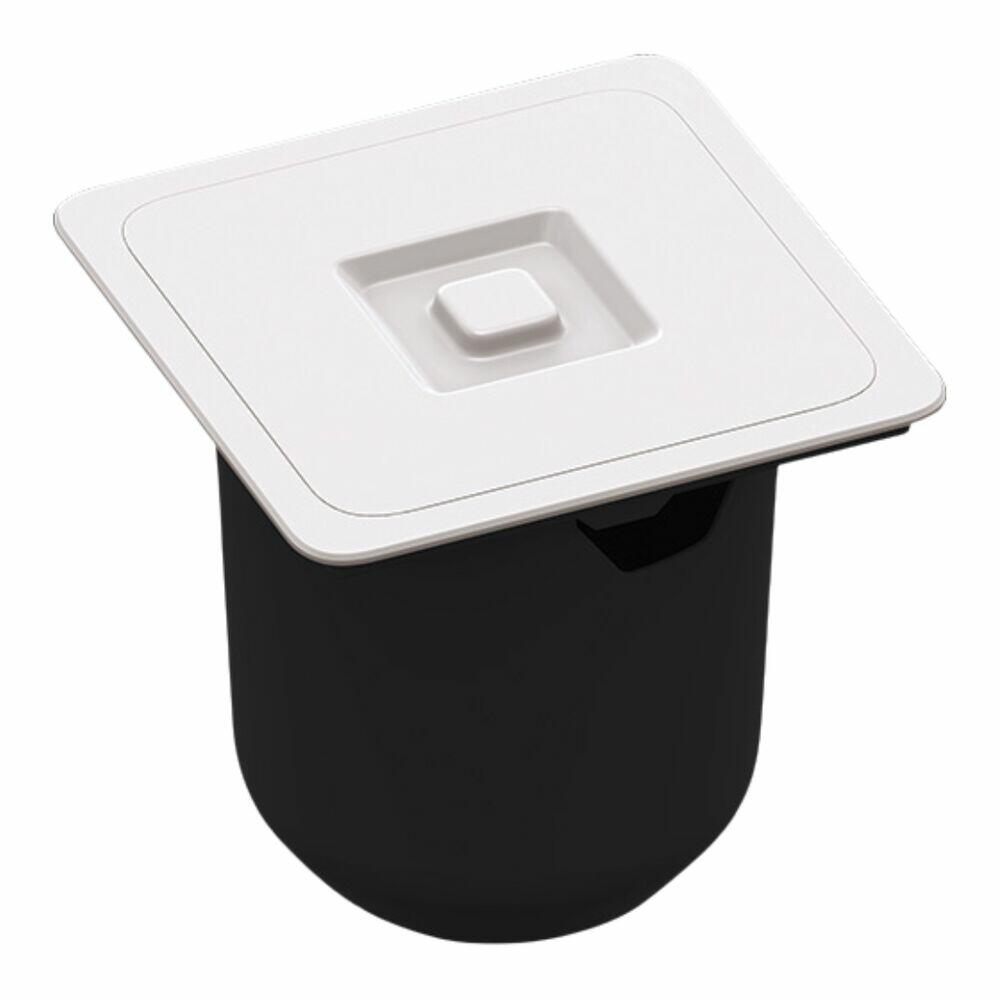 Lixeira de Embutir Quadrado 27,5x27,5 Branco Arquitech