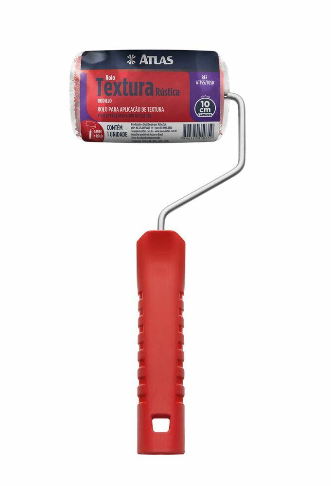 Conjunto de Pintura Textura 10cm At155/10sr Vermelho Atlas