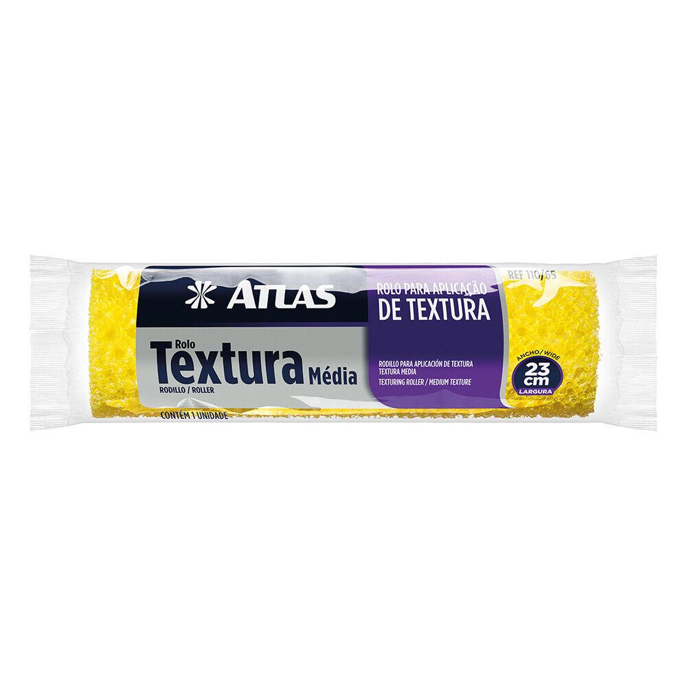 Rolo Espuma Textura Media 23cm 110/65 Amarelo Atlas