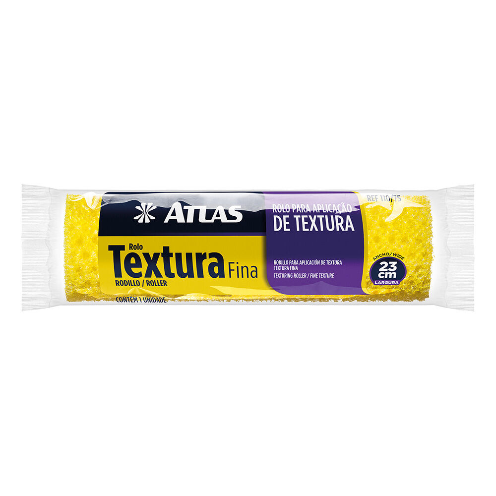 Rolo Espuma Textura Fina 23cm 110/75 Amarelo Atlas