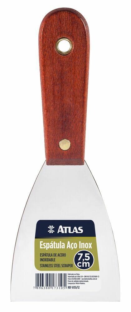 Espátula Aço Inox 7,6cm 6155/12 Cinza Atlas