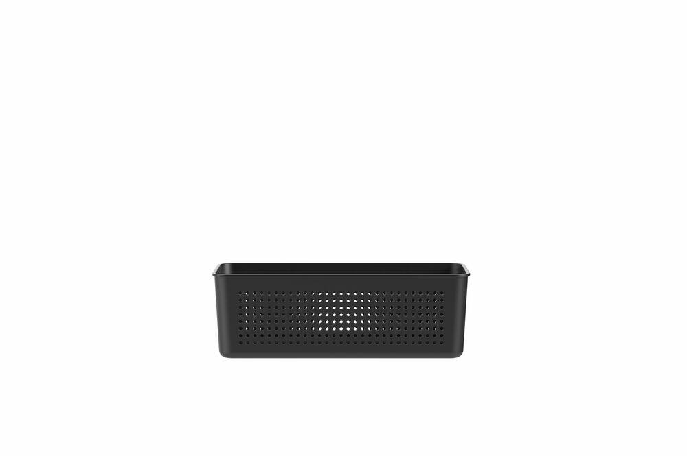 Tampa Cesto Plástico 27cm X12cm x 9cm Flow Preto Ou