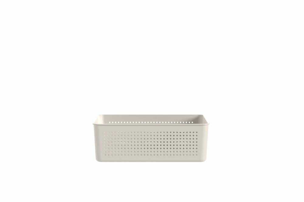 Cesto Plástico 27cmx22cmx9cm Flow Bege Ou