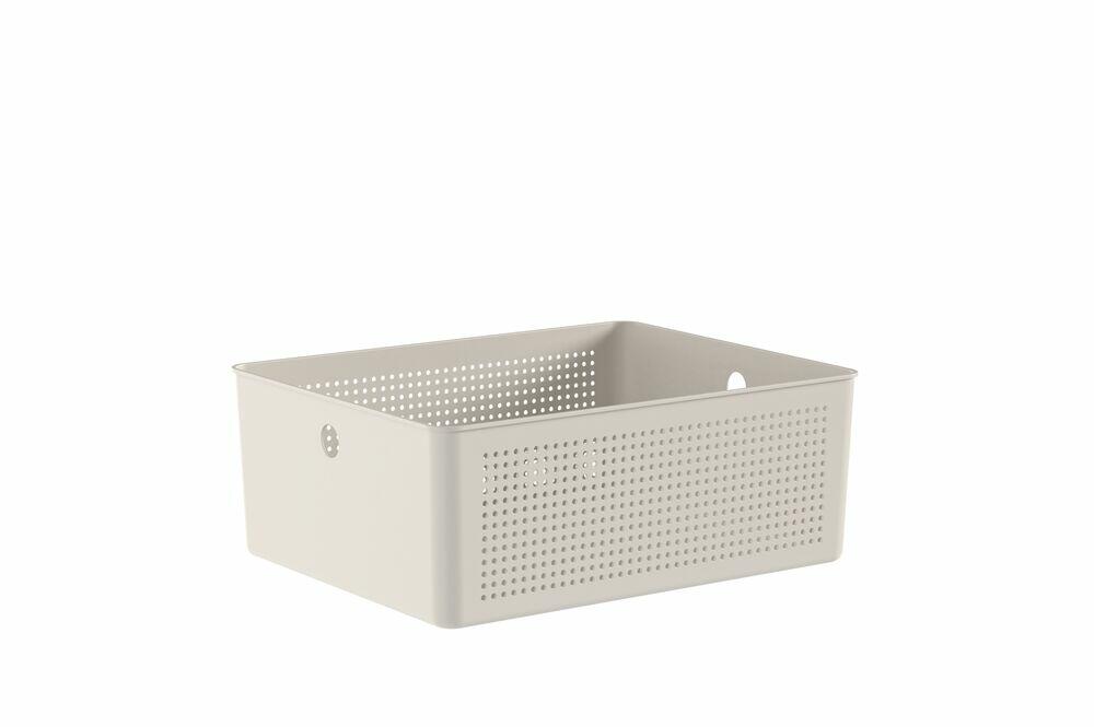 Cesto Plástico 34cmx27cmx13cm Flow Bege Ou