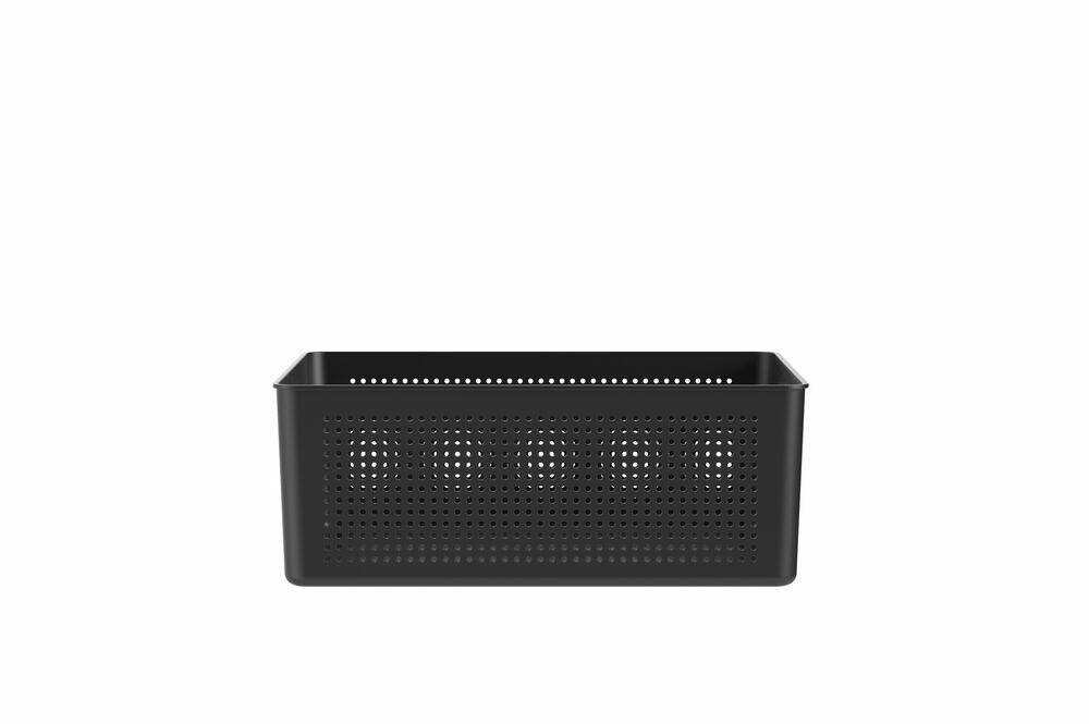 Cesto Plástico 34cmx27cmx13cm Flow Preto Ou