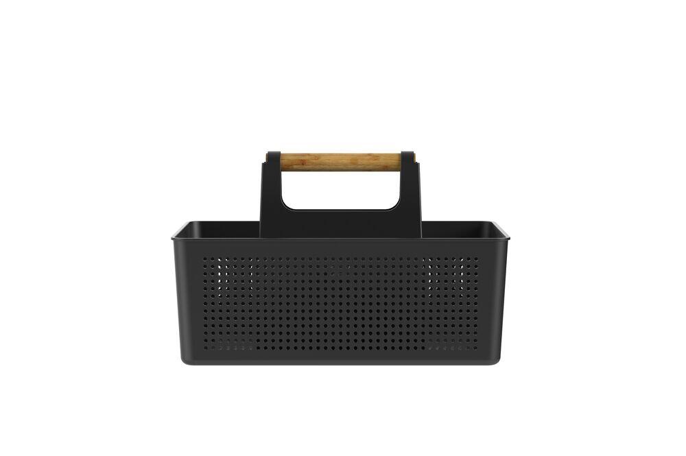 Cesto Plástico 22,4cmx34,6cmx21,5cm Preto Ou