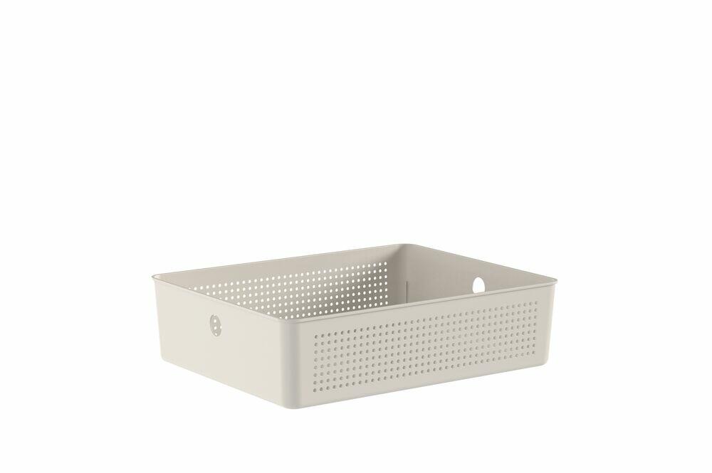 Cesto Plástico 34cmx27cmx9cm Flow Bege Ou