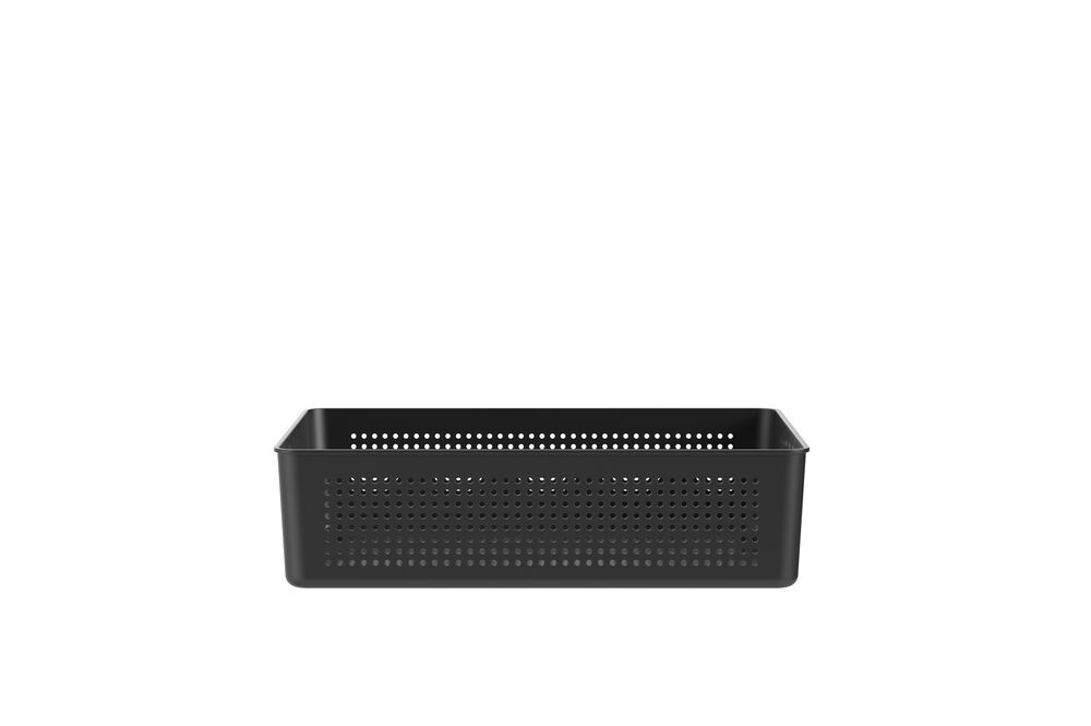 Cesto Plástico 34cmx27cmx9cm Flow Preto Ou