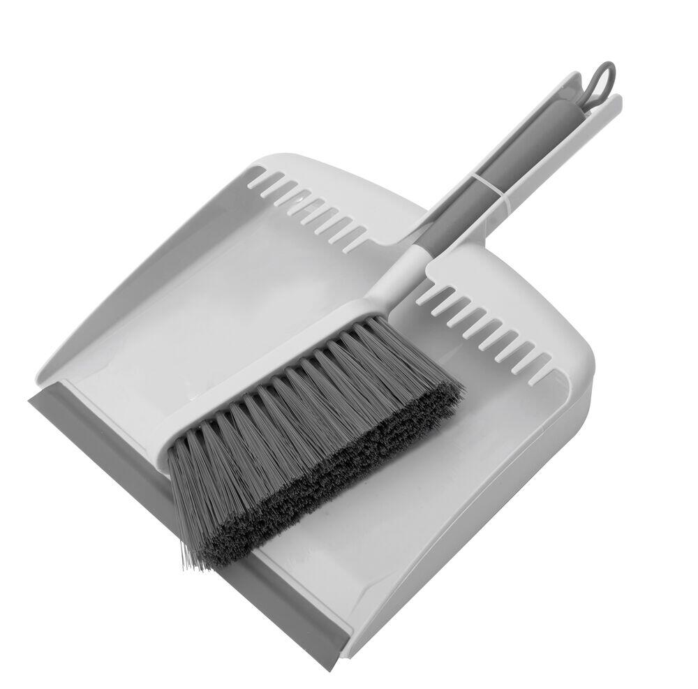 Pá de Lixo e Escova 36cm x 23cm x 6,5cm Flow Bege Ou
