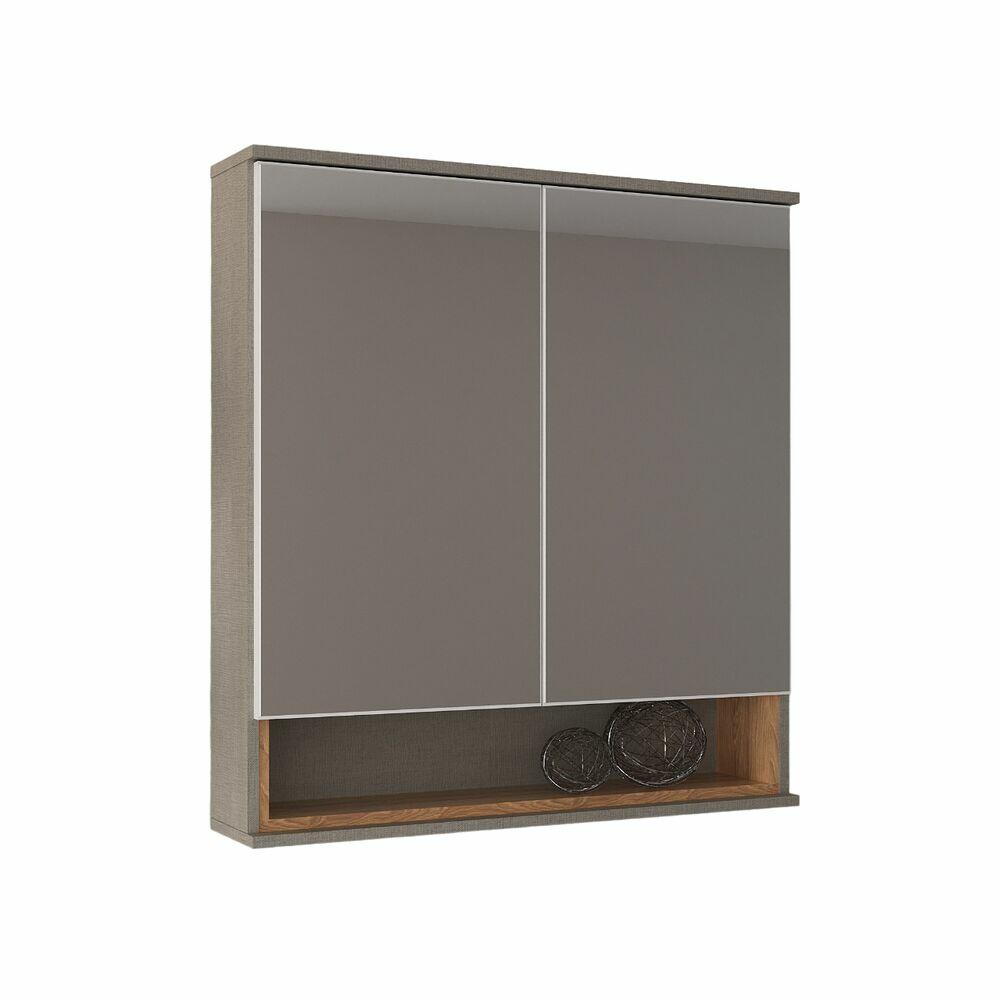 Espelheira para Banheiro MDF/MDP Mariana Grigio 64,5cm C-Linea