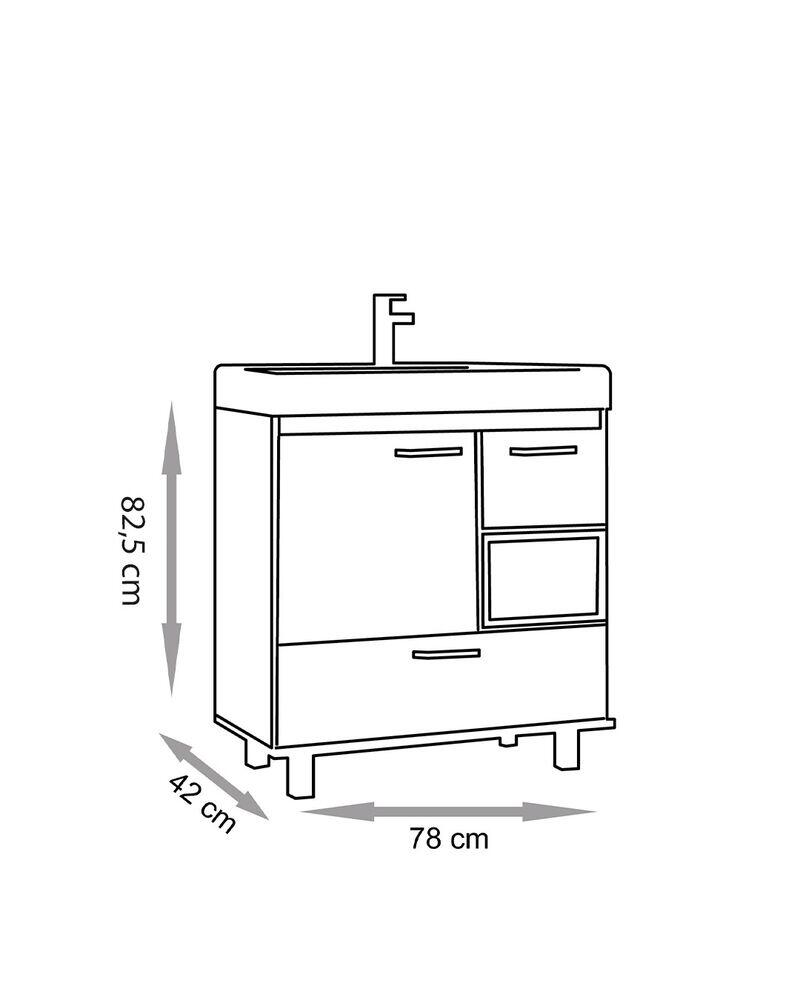 Gabinete para Banheiro MDF/MDP Mariana Jade Nude/Catedral 78cm C-Linea