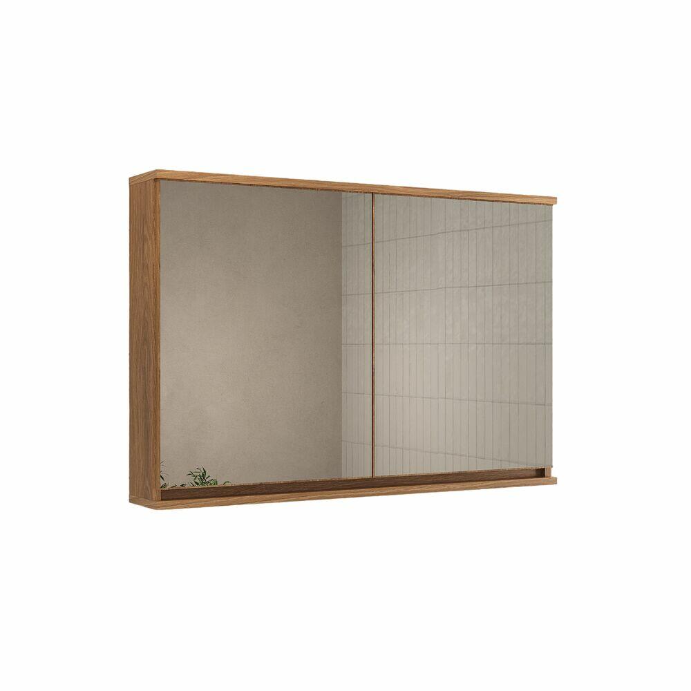 Espelheira para Banheiro MDF Gabriela Amadeirado 90cm C-Linea