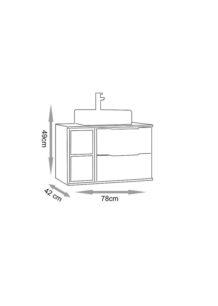 Gabinete para Banheiro Suspenso MDF/MDP Livia Nude 78cm C-Linea