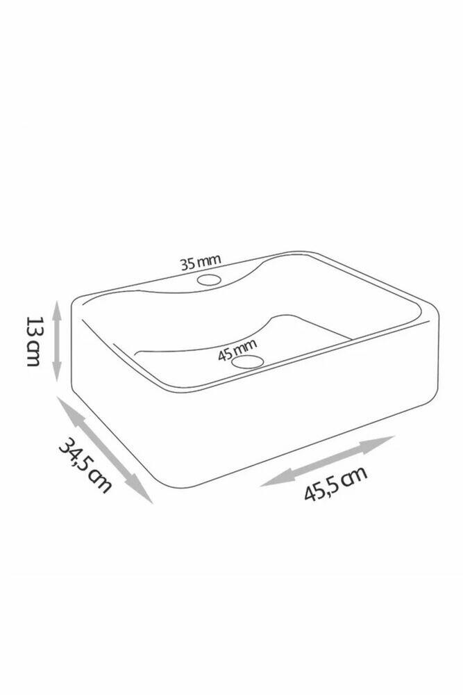 Cuba para Banheiro de Apoio Retangular Stella Branco 45,5x34,5cm C-linea