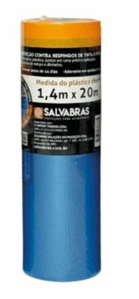 Salva Pintura 140cmx20m Salvabras  Azul Salva Piso
