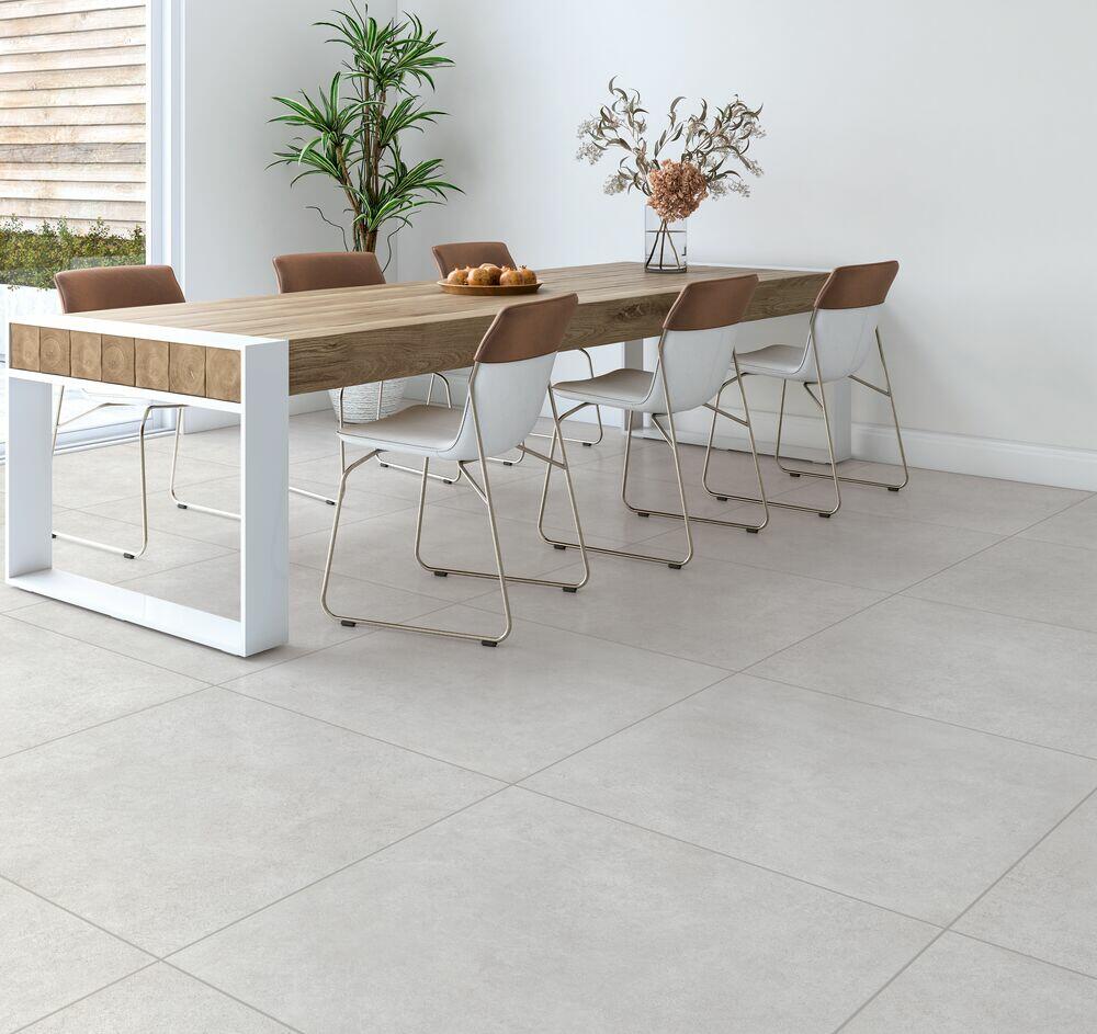Piso Cerâmico Cinzou Fenix Cinza Retificado Acetinado 84x84cm Málaga