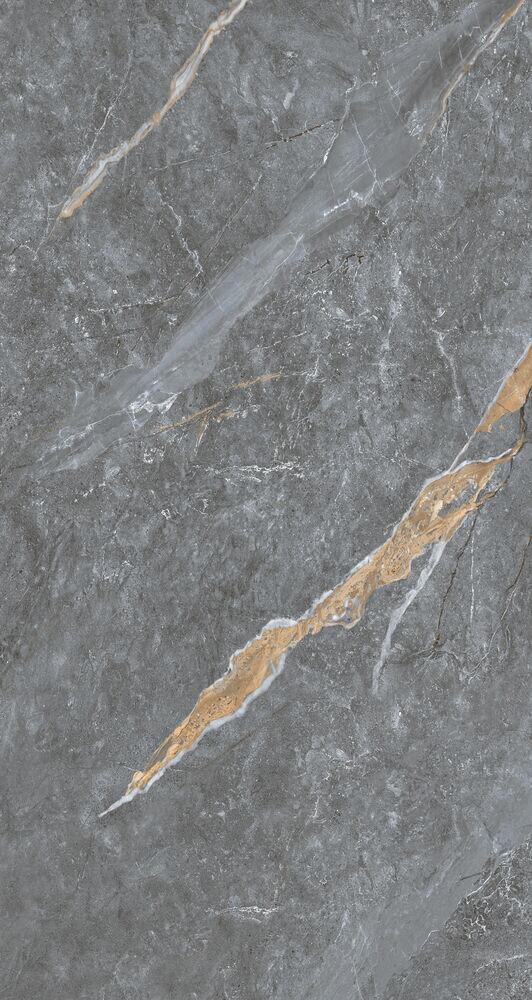 Piso Cerâmico Dommus Cinza Chumbo Retificado Brilhante 61x116cm Ilhabella