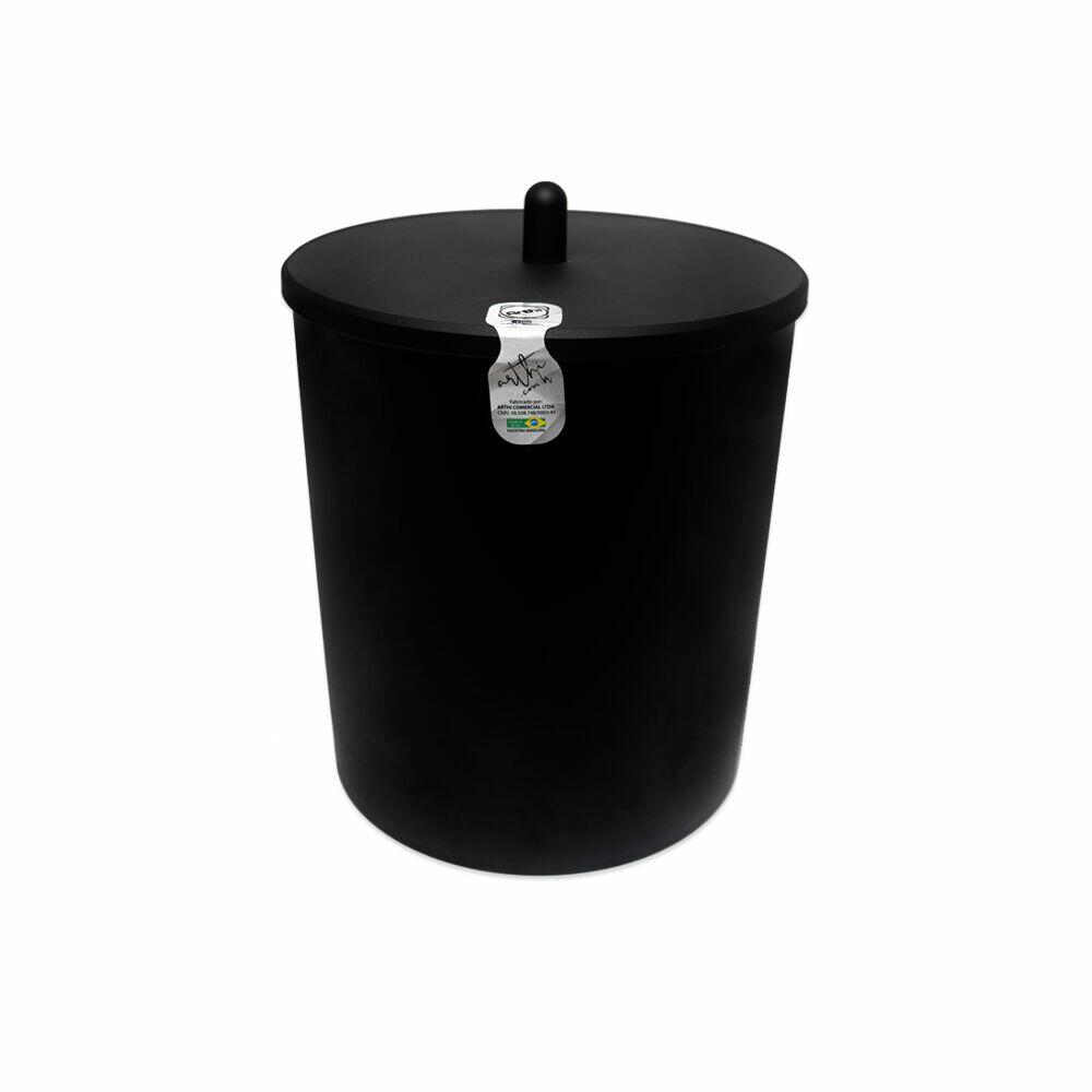 Lixeira Com Tampa 5l Redondo Black Arthi