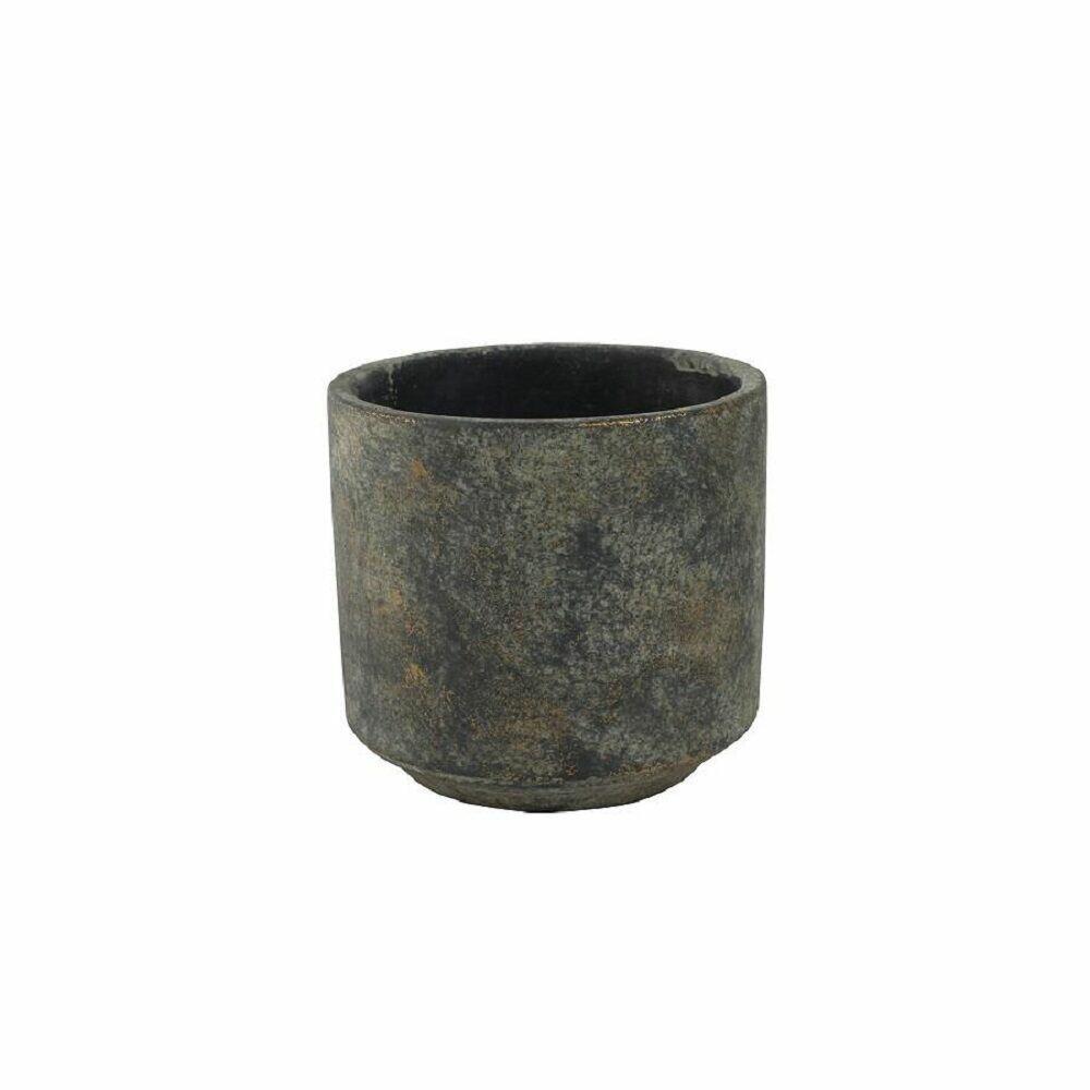 Vaso Saar Cachepo Preto Dourado 12x12x11cm TS Brasil