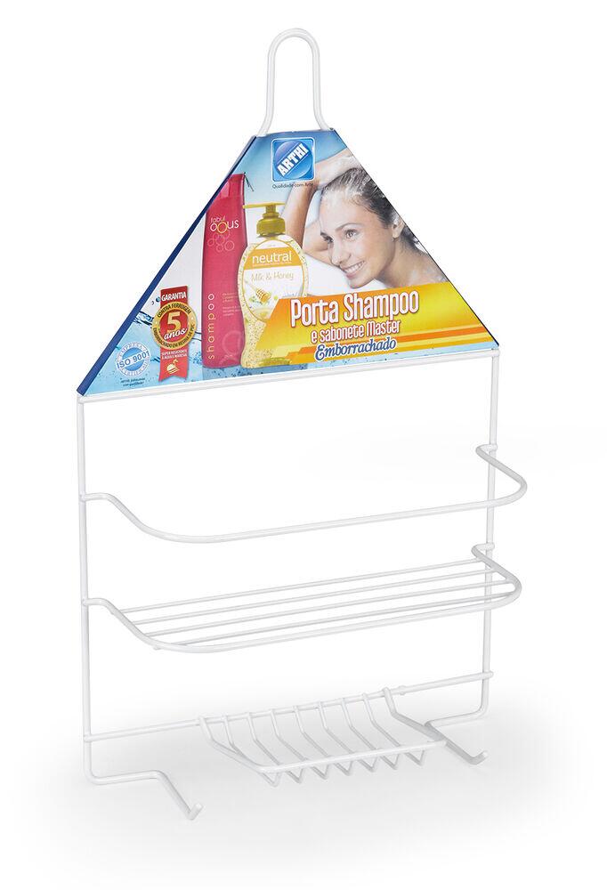 Porta Shampoo Com Saboneteira Branco Arthi