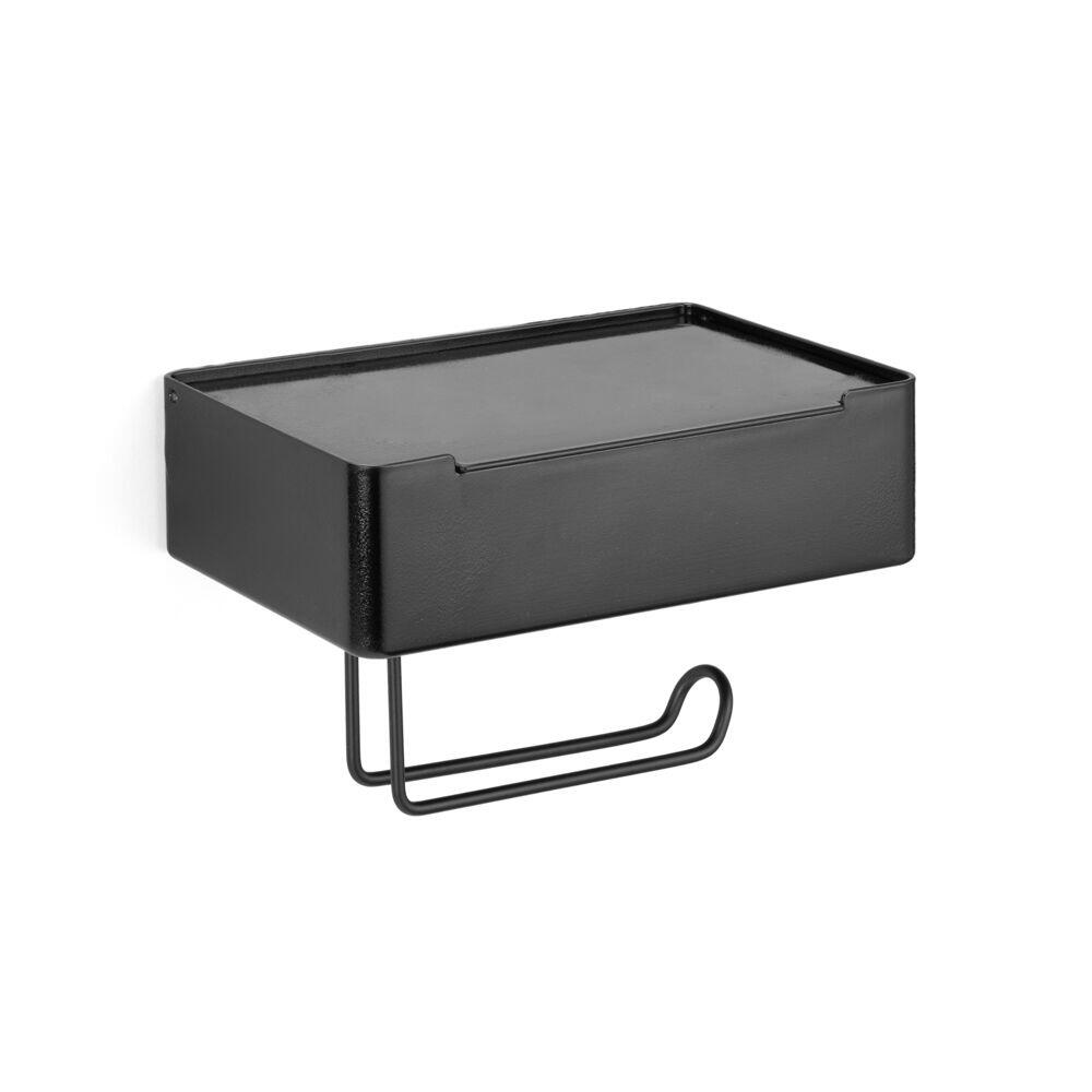 Porta Papel Higiênico Com Suporte 3x1 Black Arthi