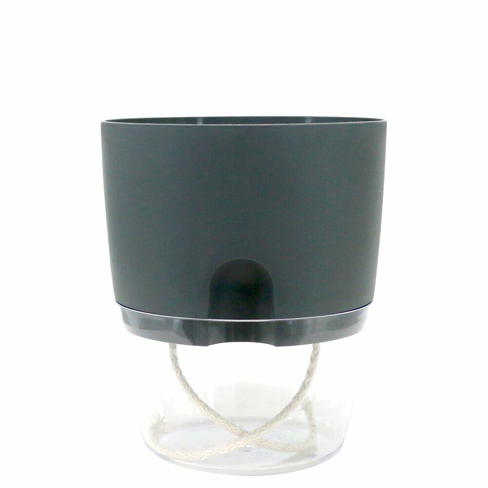 Vaso Autoirrigavel 15cm Acqua Grafite Vasart