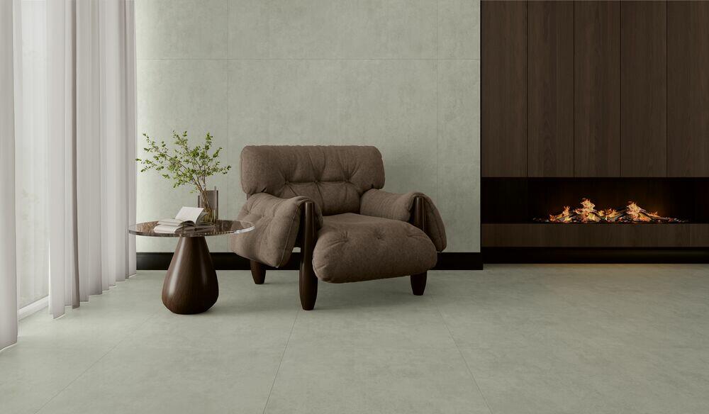 Piso Cerâmico Cf Elemento Cinza 75  Retificado Acetinado 75x75 Classe C Ilhabella