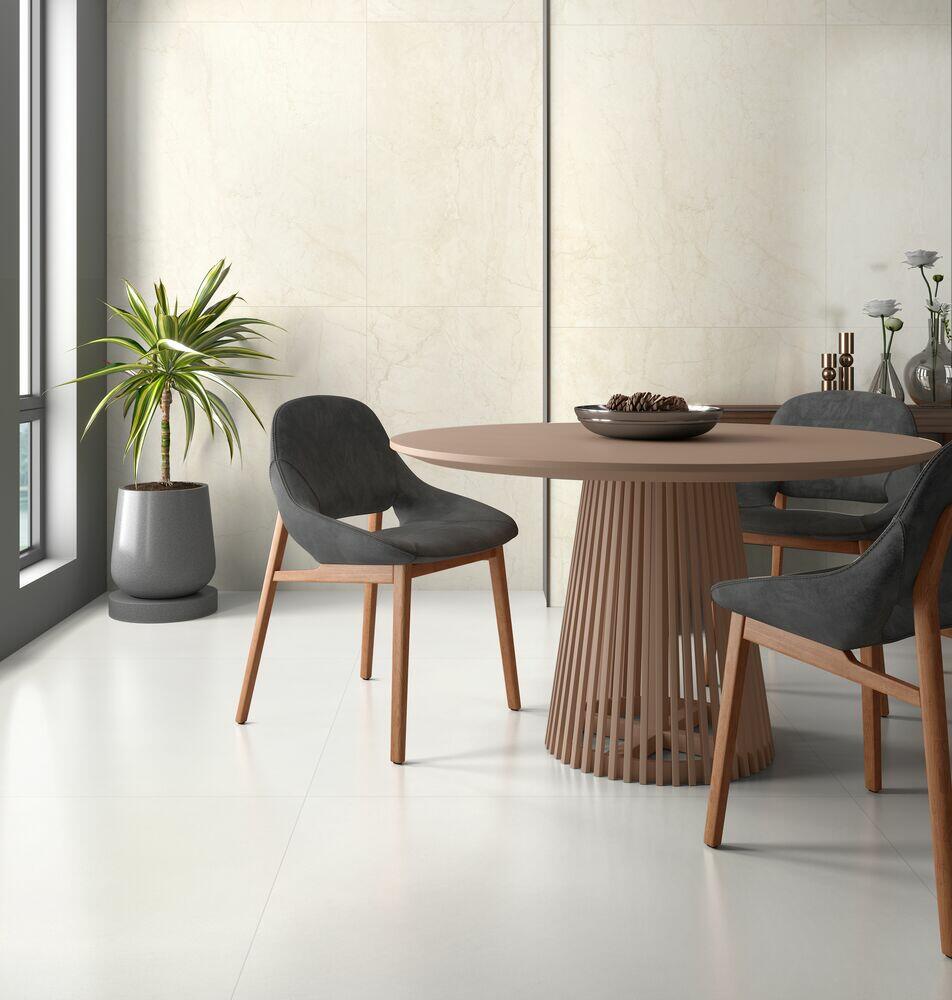 Porcelanato 121x121cm York Bianco Acetinado Retificado Extra Damme