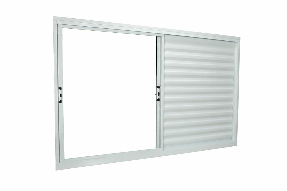 Janela Veneziana Correr 3 Folhas 120x100 1 Folha Fixa 997810 Branco Crv