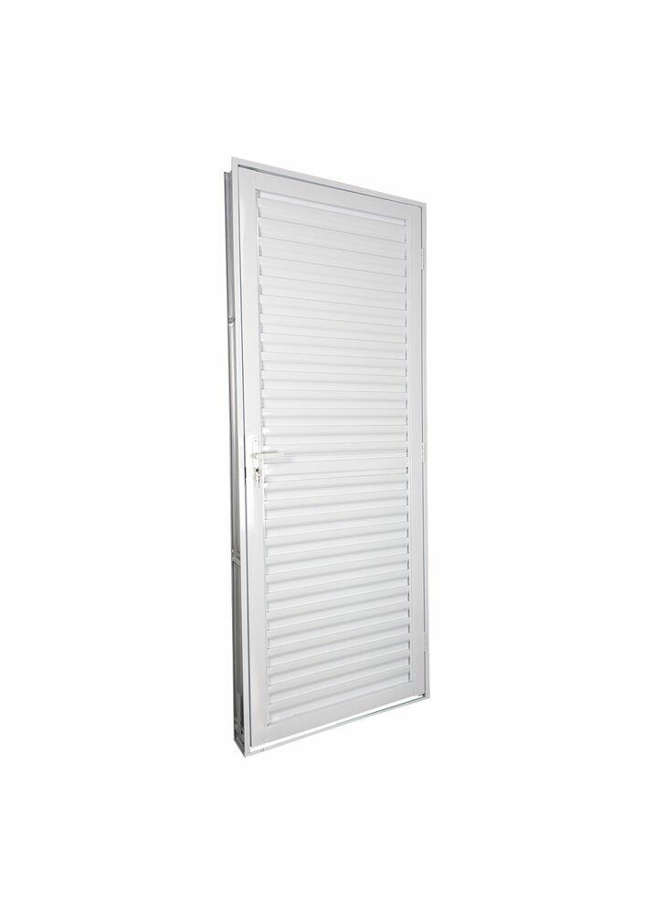 Porta Abrir Esquerdo Veneziana 215x84 Stand Alumínio Branco Crv