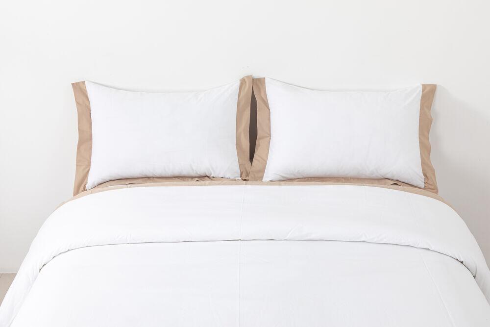 Jogo De Cama de Solteiro Branco/bege