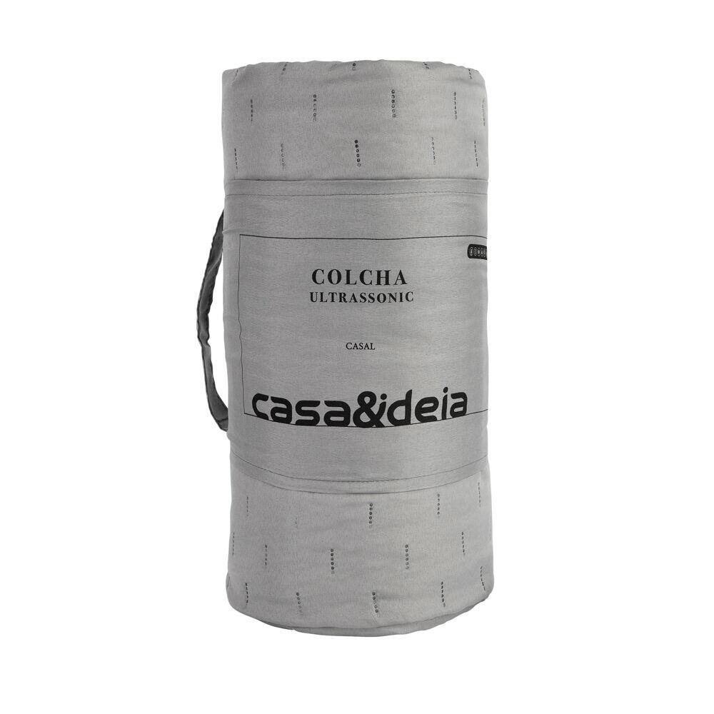 Colcha Casal 2,20m x 2,40m Ultra Cinza Diagonal