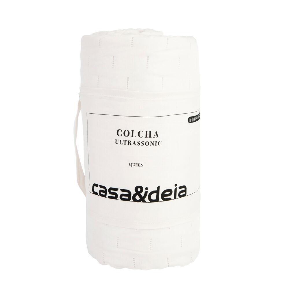 Colcha Queen 2,40m x 2,60m Ultra Off White Diagonal