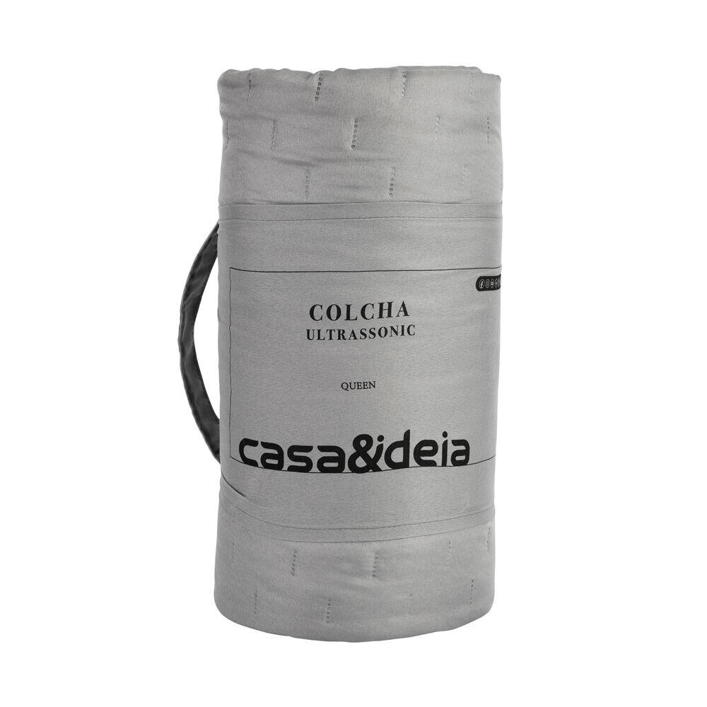 Colcha Queen 2,40m x 2,60m Ultra Cinza Diagonal