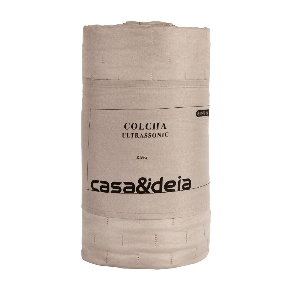 Colcha King 2,60m x 2,80m Ultra Taupe Diagonal