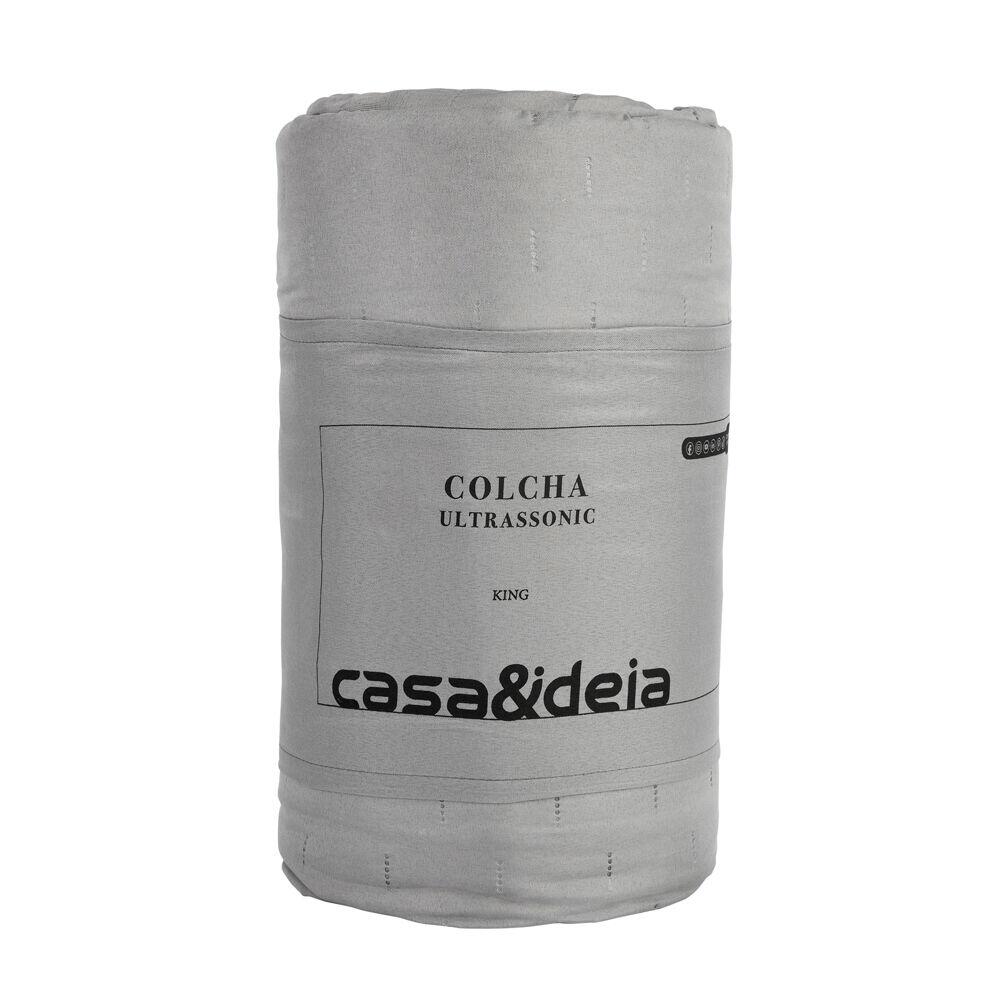Colcha King 2,60m x 2,80m Ultra Cinza Diagonal