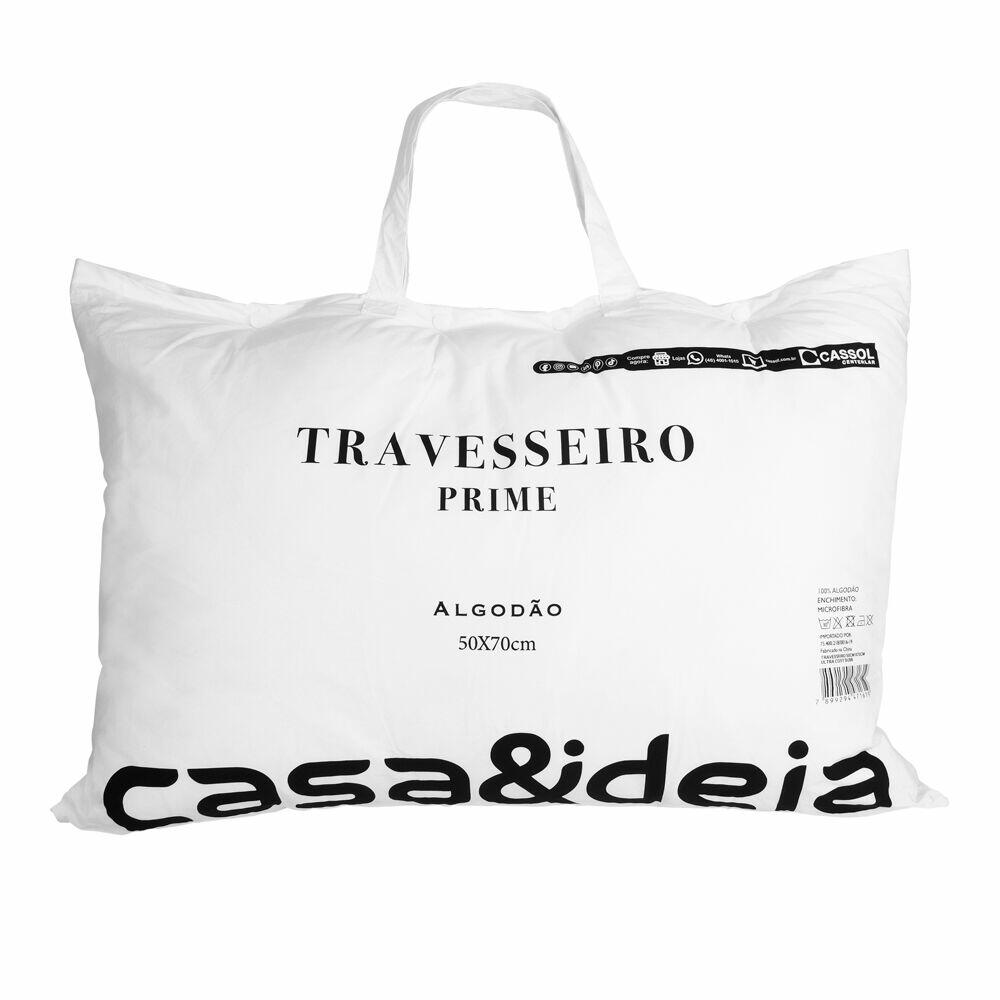 Travesseiro 50cm x 70cm Ultra Costura Dupla Branco Diagonal