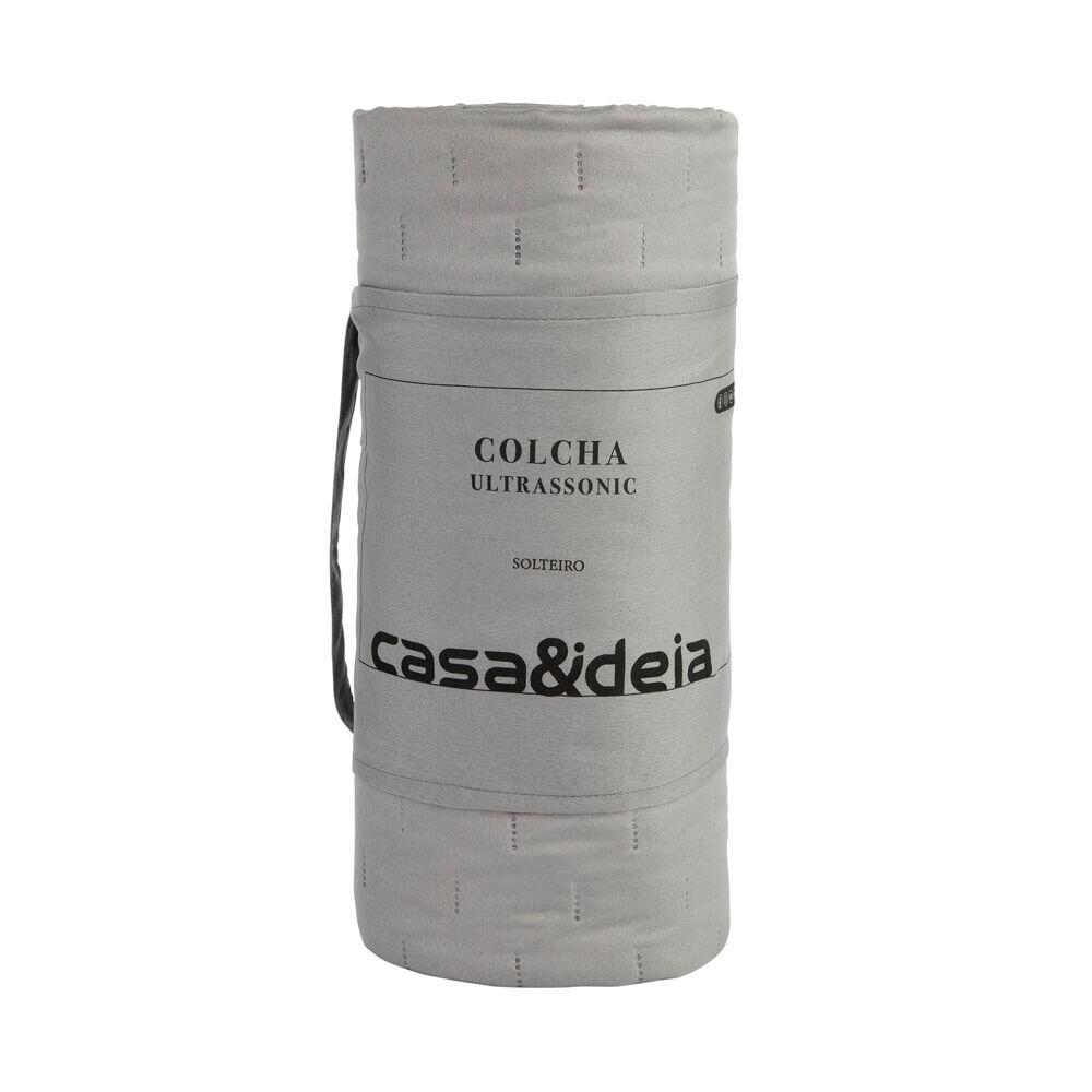 Colcha Solteiro 1,60m x 2,40m Ultra Cinza Diagonal
