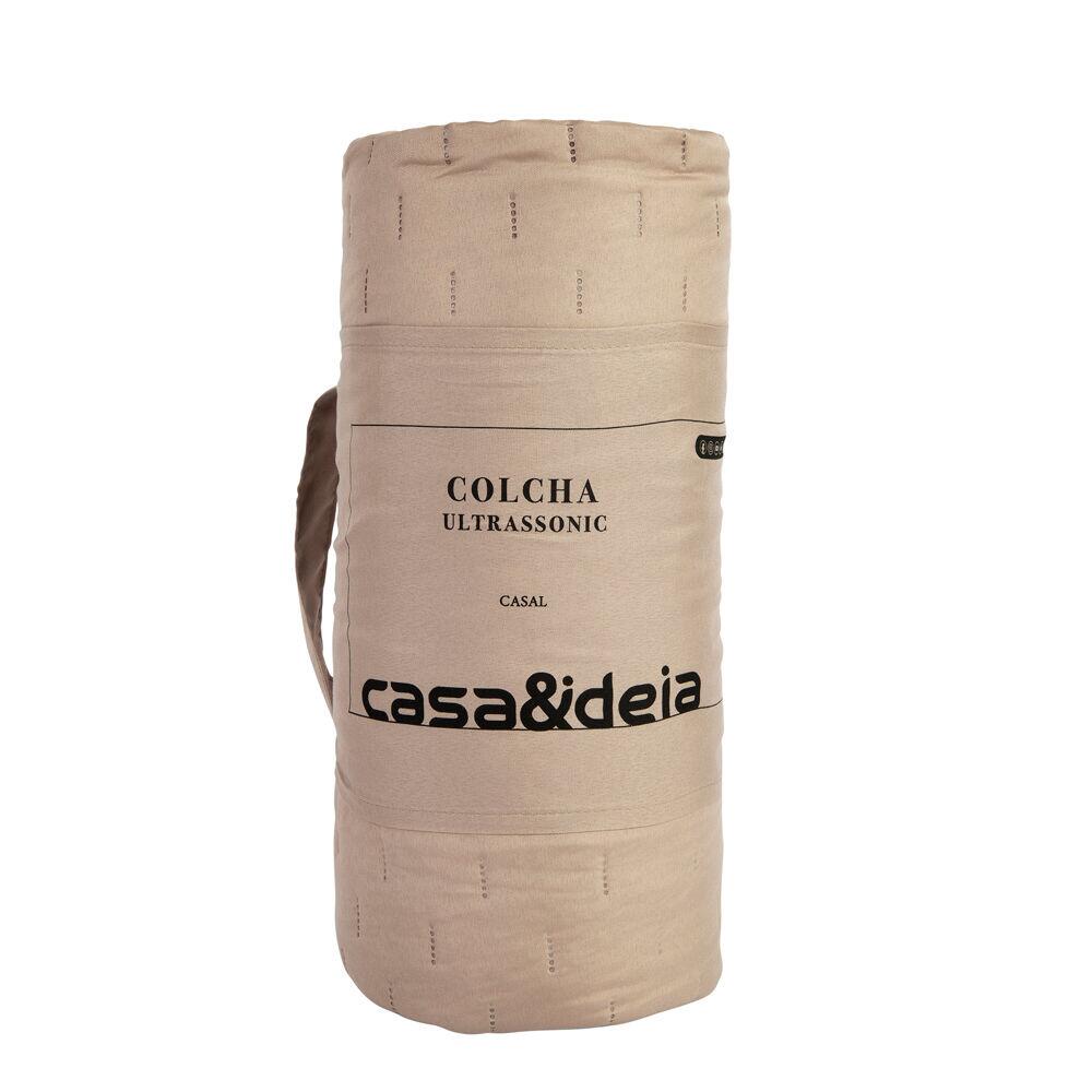 Colcha Casal 2,20m x 2,40m Ultra Taupe Diagonal