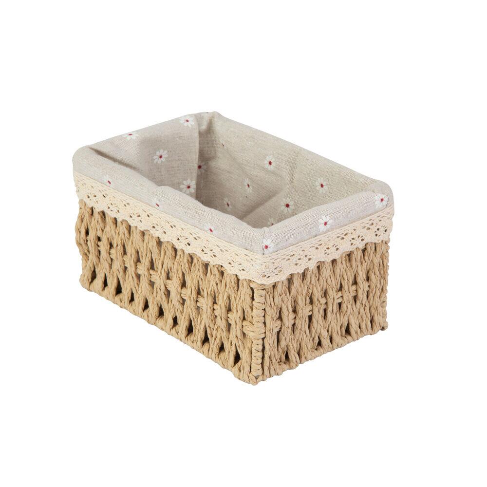 Cesto Organizador Veneza Amadeirado 18x12x8cm Casa&ideia