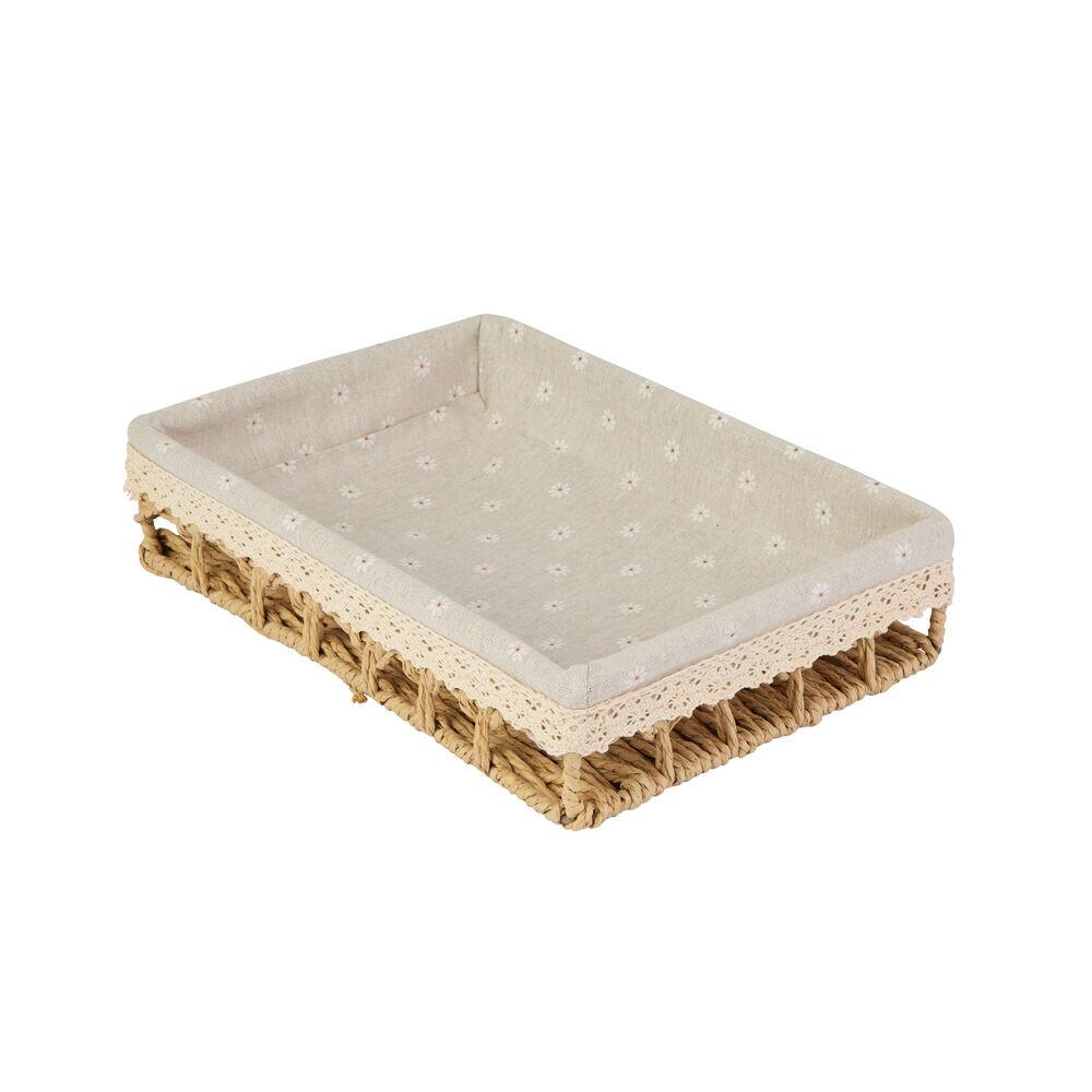 Cesto Organizador Oslo Amadeirado 38x28x10cm Casa&ideia